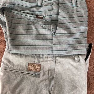 Volcom Men's Blue Striped Chinos